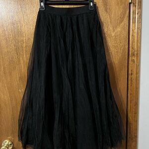 SHEIN Black A-Line Tulle Skirt